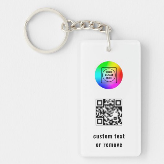 Dubbele QR-code Zakelijk Logo Promo Sleutelhangers (Voorkant)