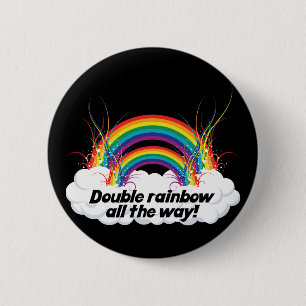 DUBBELE RAINBOW ALLEMAAL RONDE BUTTON 5,7 CM