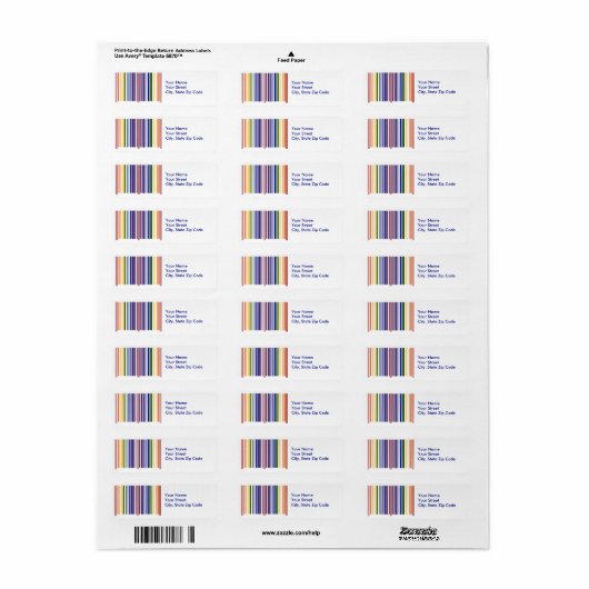 Dubbele Rainbow Barcode retour adres label (Full Sheet)