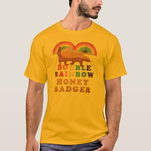 DUBBELE RAINBOW HONEY BADGER T-SHIRT (Voorkant)