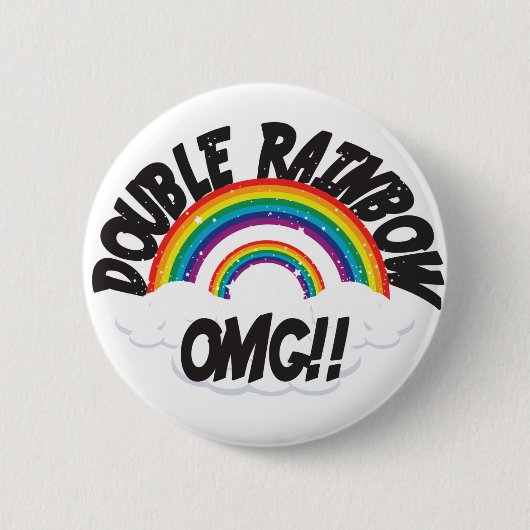 DUBBELE RAINBOW OMG3 RONDE BUTTON 5,7 CM (Voorkant)