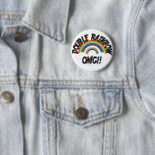 DUBBELE RAINBOW OMG3 RONDE BUTTON 5,7 CM (In situ)