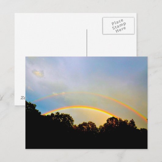 Dubbele Rainbow-postkaart Briefkaart (Voorkant / Achterkant)