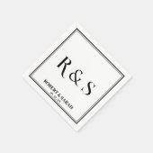 Dubbele Rand Eenvoudig Modern Monogram Huwelijk Servet (Hoek)