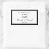 Dubbele rand zwart werveling bruiloft receptie sno rechthoekige sticker (Tas)