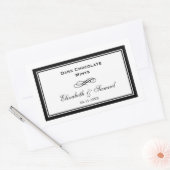 Dubbele rand zwart werveling bruiloft receptie sno rechthoekige sticker (Envelop)