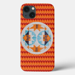 Dubbele regenboog2 en Oranje Chevron iPhone 13 Hoesje
