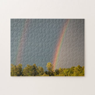 Dubbele regenboog, 11x14-foto-puzzel met cadeaudoo legpuzzel