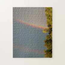 Dubbele regenboog, 11x14-foto-puzzel met cadeaudoo