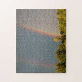 Dubbele regenboog, 11x14-foto-puzzel met cadeaudoo legpuzzel