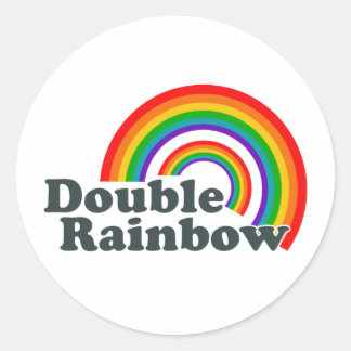 Dubbele regenboog (Accessoire) Ronde Sticker