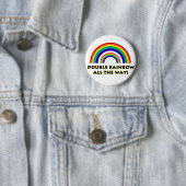 Dubbele regenboog. ALLES WAT! Ronde Button 5,7 Cm (In situ)