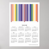 Dubbele regenboog barcode 2026 Kalender Poster (Voorkant)