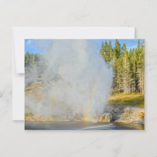 Dubbele regenboog bij Riverside Geyser, Yellowston Briefkaart