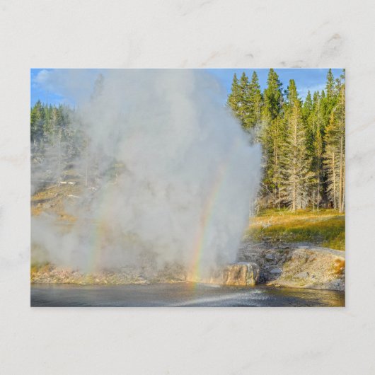 Dubbele regenboog bij Riverside Geyser, Yellowston Briefkaart (Voorkant)
