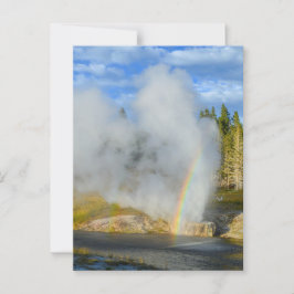 Dubbele regenboog bij Riverside Geyser, Yellowston Briefkaart