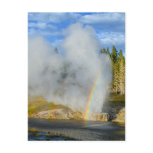 Dubbele regenboog bij Riverside Geyser, Yellowston