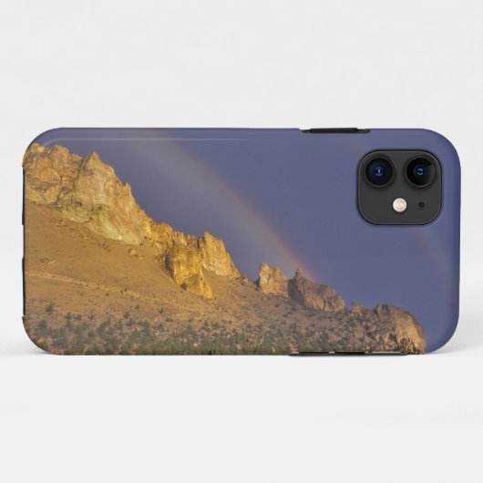Dubbele regenboog boven een rotsformatie bij Smith Case-Mate iPhone Case (Achterkant (horizontaal))