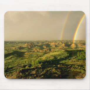 Dubbele regenboog boven Painted Canyon in Theodore Muismat