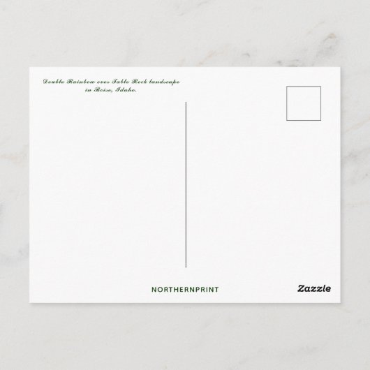 Dubbele regenboog boven tafelrots Boise Idaho Briefkaart (Achterkant)