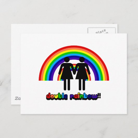 Dubbele regenboog briefkaart (Voorkant / Achterkant)