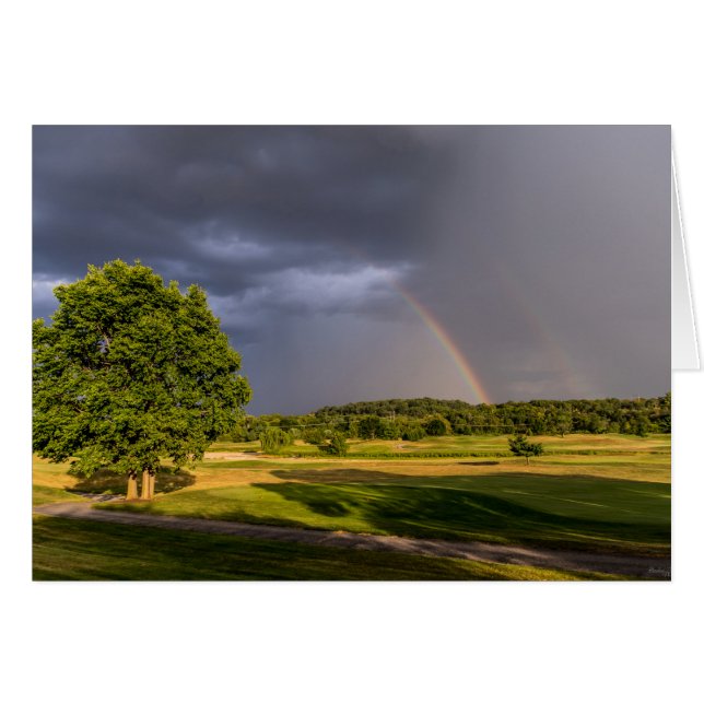 Dubbele Regenboog Door Regen (Voorkant Horizontaal)