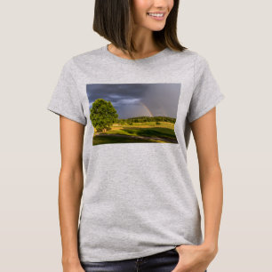 Dubbele regenboog door regen T-shirt