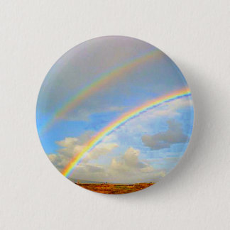 Dubbele regenboog, Gods belofte, geluk, st Patrick Ronde Button 5,7 Cm