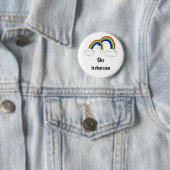 Dubbele regenboog helemaal over de hemel ronde button 5,7 cm (In situ)