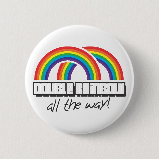Dubbele regenboog, helemaal! ronde button 5,7 cm (Voorkant)
