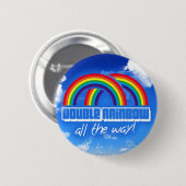 Dubbele regenboog, helemaal! ronde button 5,7 cm (Voorkant /achterkant)
