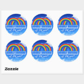 Dubbele regenboog, helemaal! ronde sticker (Vel)