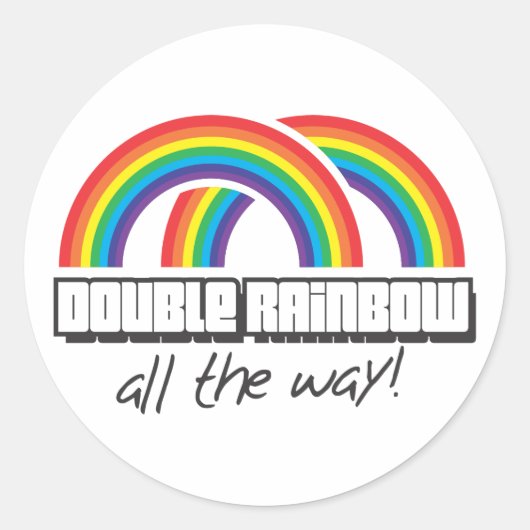 Dubbele regenboog, helemaal! ronde sticker (Voorkant)
