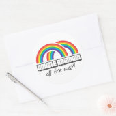 Dubbele regenboog, helemaal! ronde sticker (Envelop)