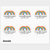 Dubbele regenboog, helemaal! ronde sticker (Vel)
