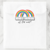 Dubbele regenboog, helemaal! ronde sticker (Tas)