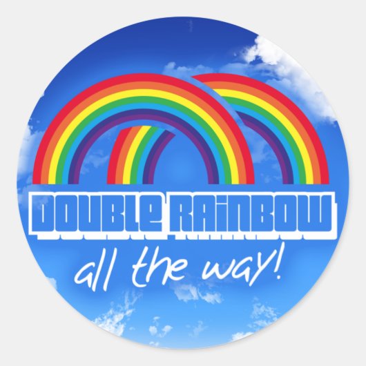 Dubbele regenboog, helemaal! ronde sticker (Voorkant)