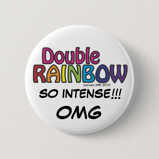 Dubbele regenboog in de lucht ronde button 5,7 cm (Voorkant)