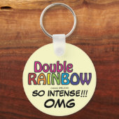 Dubbele regenboog in de lucht sleutelhanger (Voorkant)