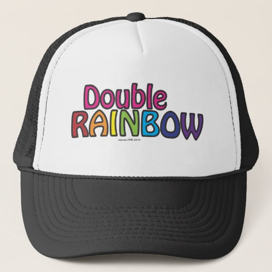 Dubbele regenboog in de lucht trucker pet (Voorkant)