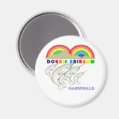 Dubbele regenboog narwals magneet (Voorkant / Achterkant)