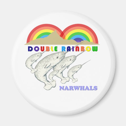 Dubbele regenboog narwals magneet (Voorkant)