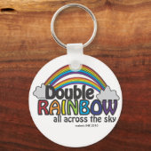 Dubbele regenboog over de hemel sleutelhanger (Voorkant)