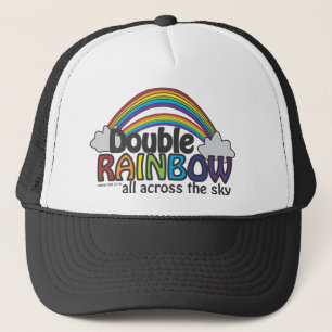 Dubbele regenboog over de hemel trucker pet