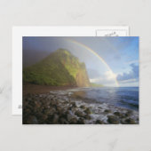 Dubbele regenboog over de kliffen van het noorden briefkaart (Voorkant / Achterkant)