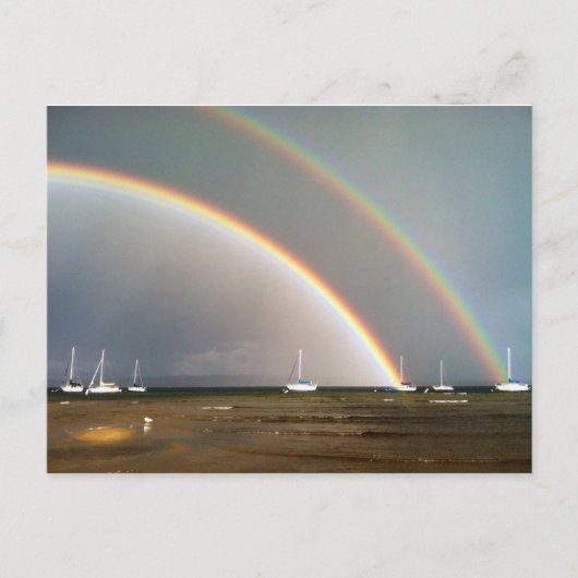 Dubbele regenboog over het Briefkaart van Traverse (Voorkant)