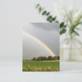 Dubbele regenboog over New Jersey Field Briefkaart (Staand voorkant)