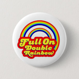 Dubbele regenboog! ronde button 5,7 cm