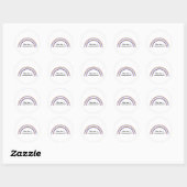 Dubbele regenboog ronde sticker (Vel)