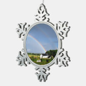 Dubbele regenboog tin sneeuwvlok ornament (Rechts)